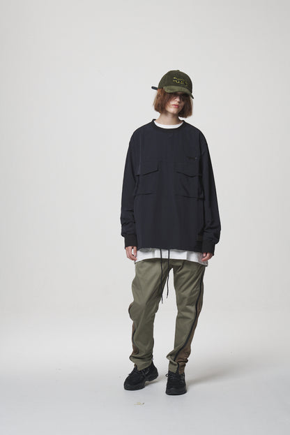 PULL OVER POCKET SHIRTS / BLACK
