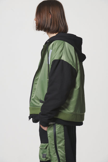 MA-1 MK3 ZIP-UP HOODIE / BLACK