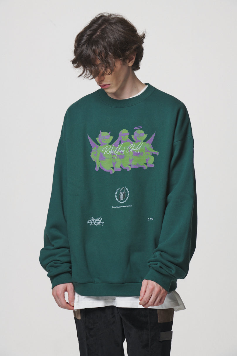 ANGEL BABIES SWEAT SHIRTS / GREEN