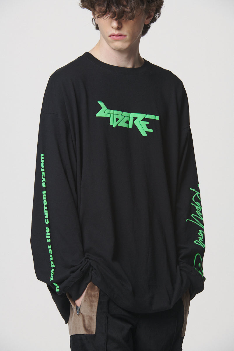 CYBER FONT LOGO LONG SLEEVE / BLACK
