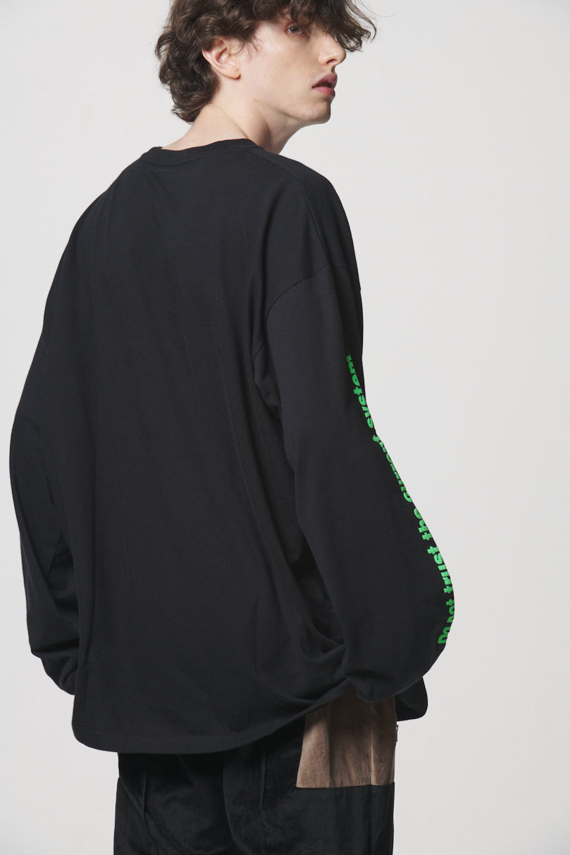 CYBER FONT LOGO LONG SLEEVE / BLACK