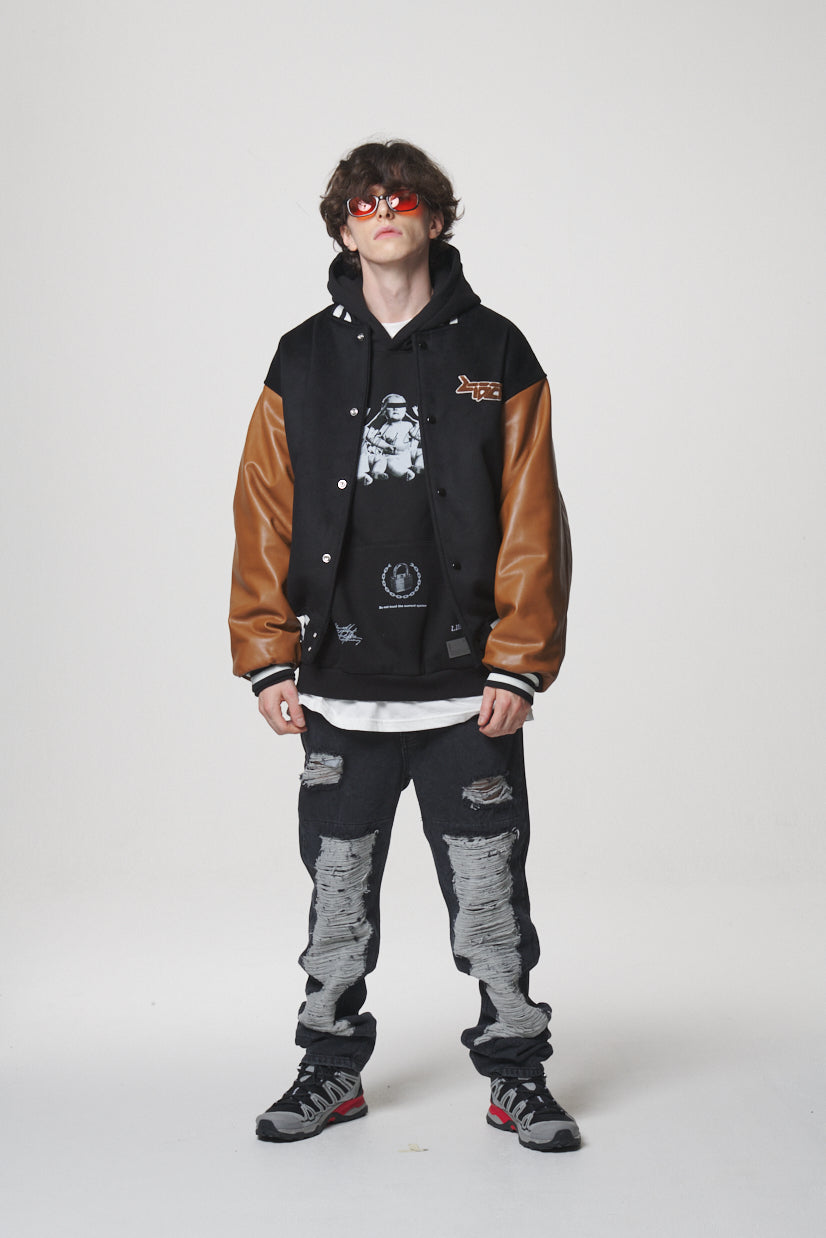 21 DAMAGE DENIM PANTS / BLACK