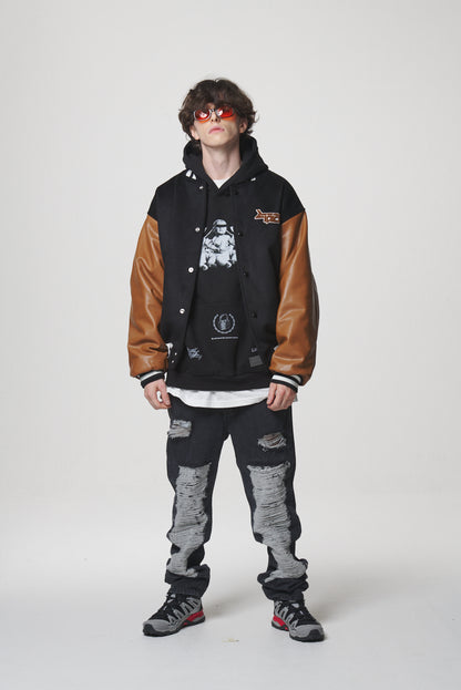 21 DAMAGE DENIM PANTS / BLACK