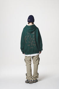 SLOGAN HOODIE / GREEN