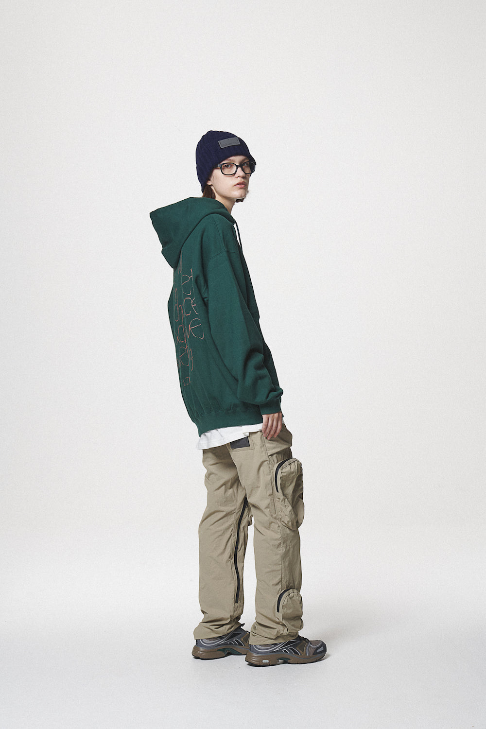 SLOGAN HOODIE / GREEN