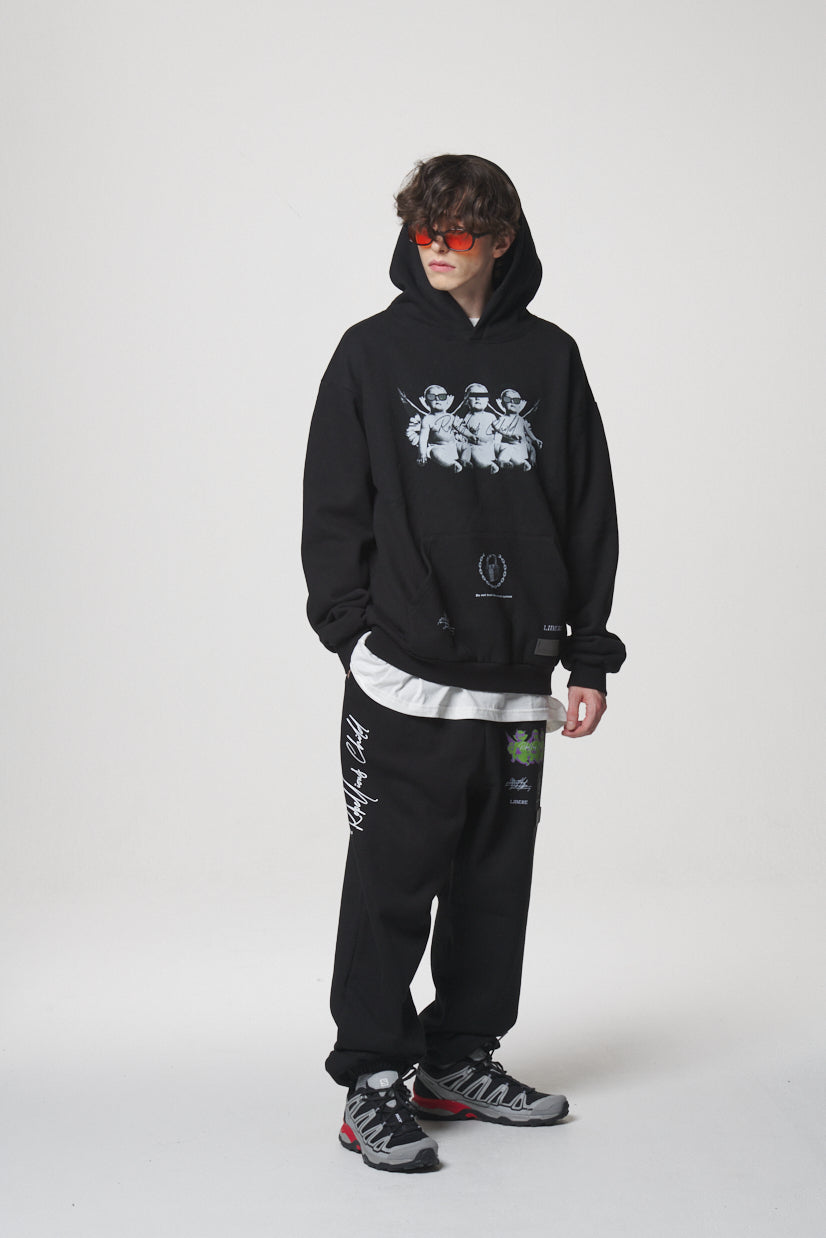 COLLAGE SWEAT PANTS / BLACK