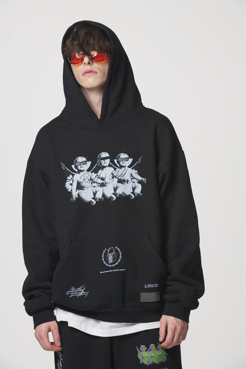ANGEL BABIES HOODIE / BLACK