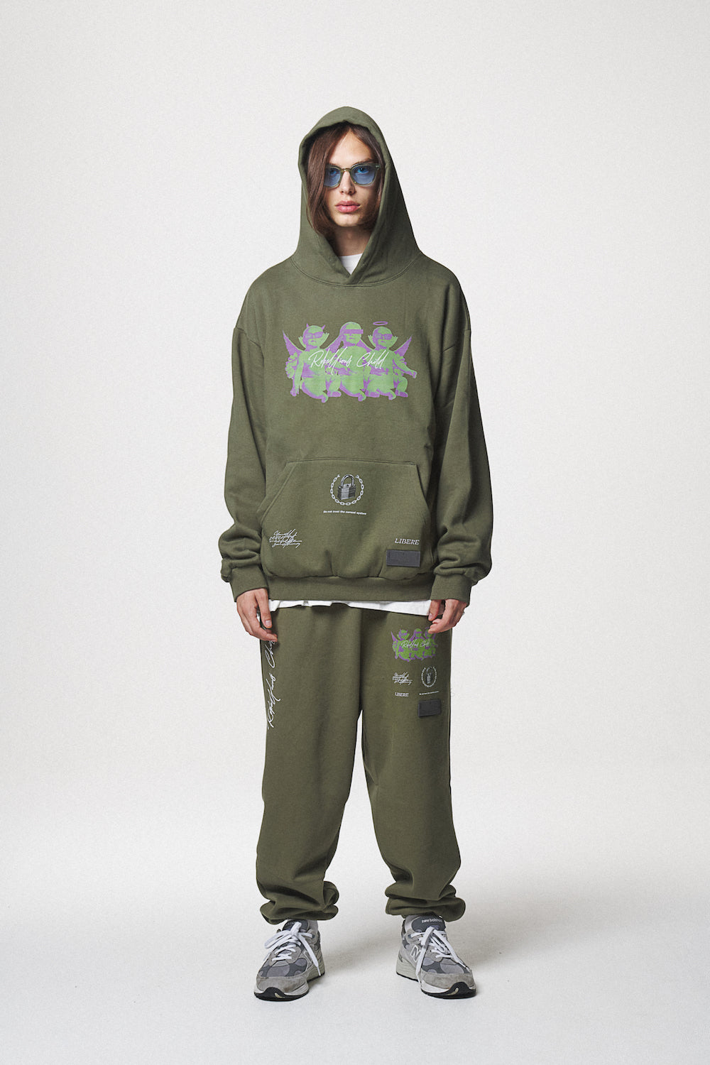 ANGEL BABIES HOODIE / KHAKI