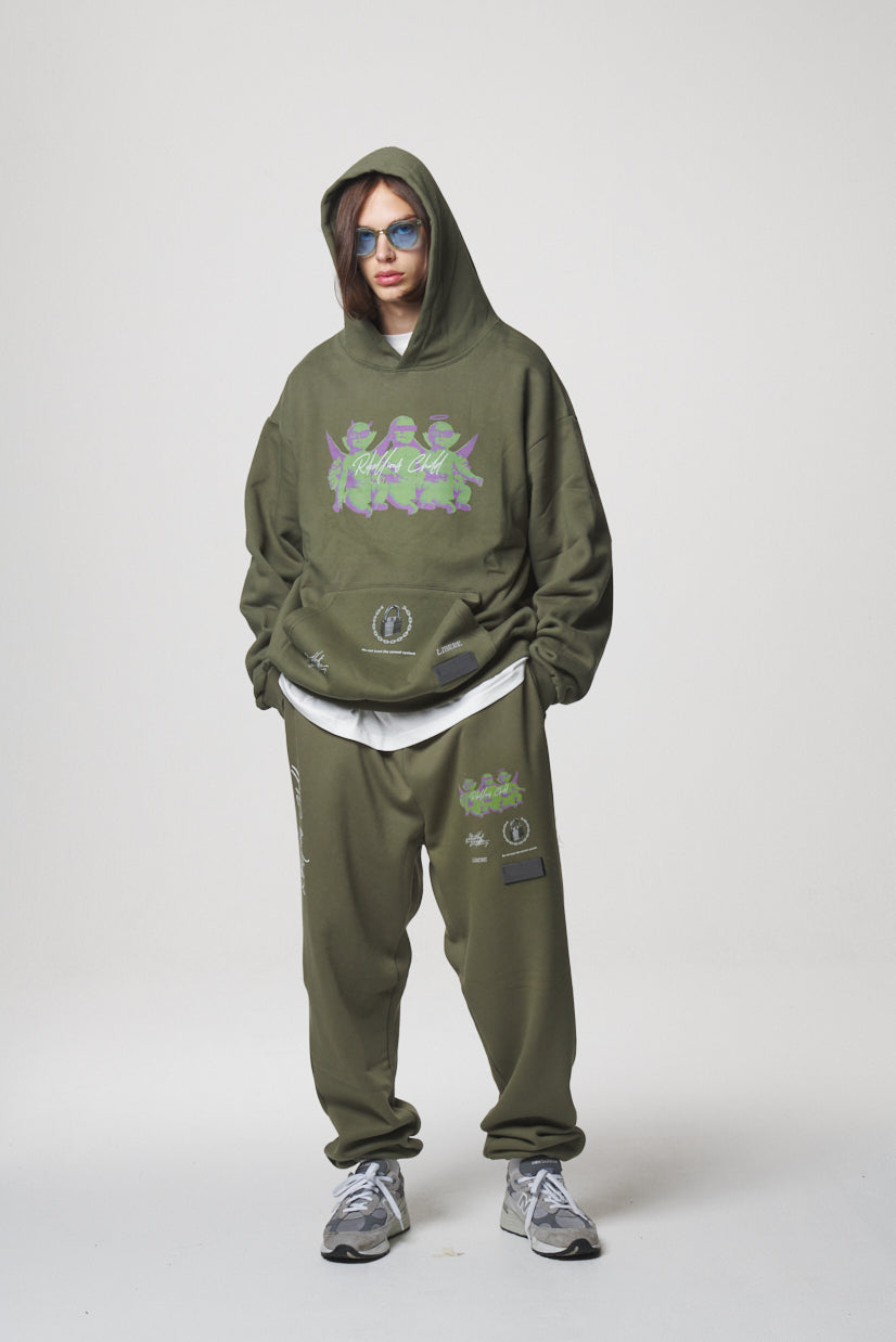COLLAGE SWEAT PANTS / KHAKI