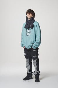 21 DAMAGE DENIM PANTS / BLACK