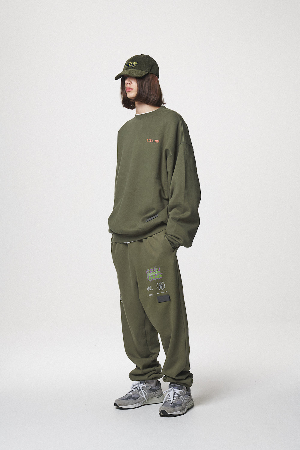 SLOGAN SWEAT SHIRTS / KHAKI