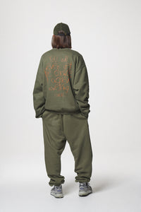 SLOGAN SWEAT SHIRTS / KHAKI