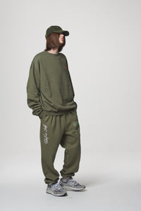 SLOGAN SWEAT SHIRTS / KHAKI