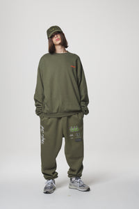 SLOGAN SWEAT SHIRTS / KHAKI