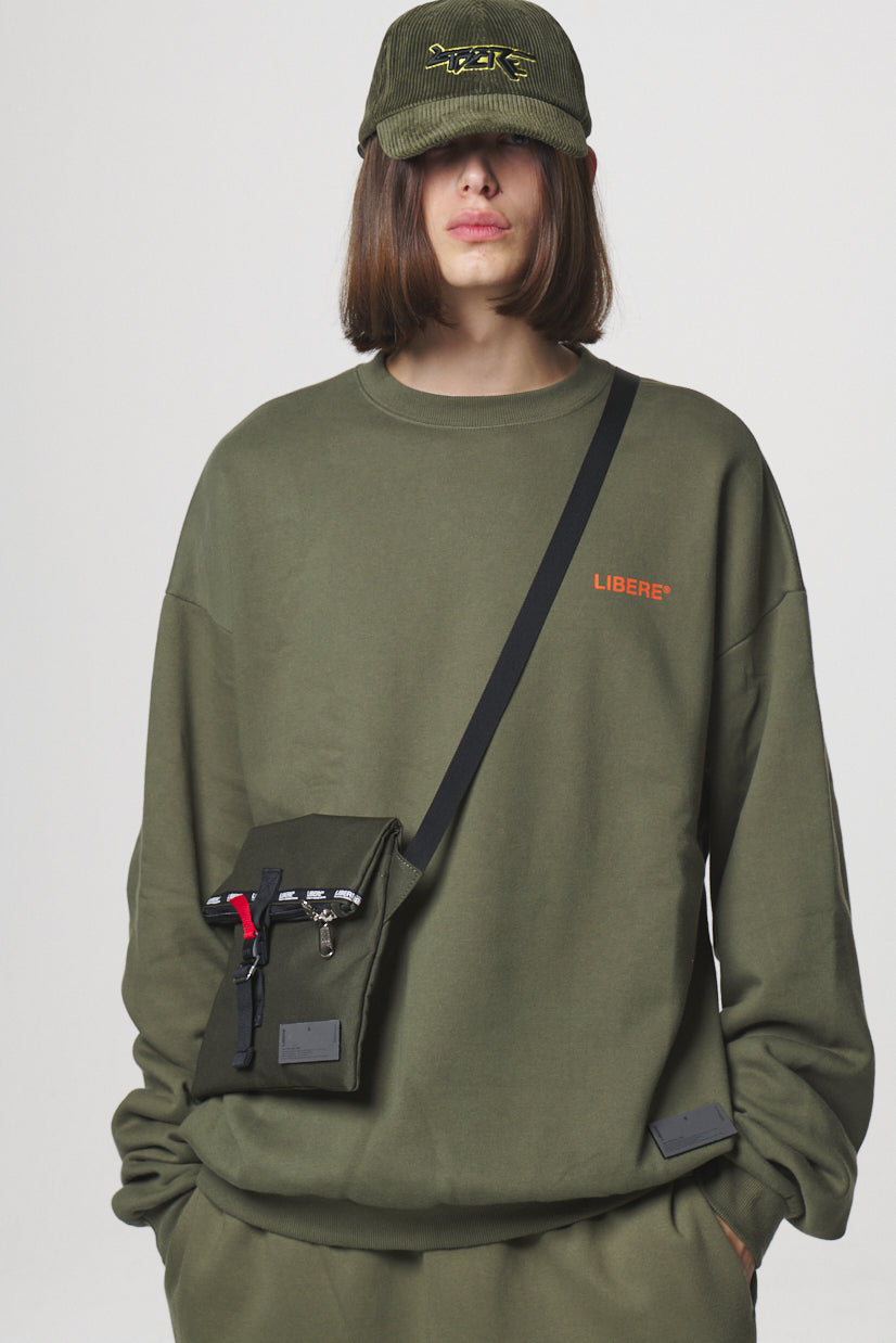SLOGAN SWEAT SHIRTS / KHAKI