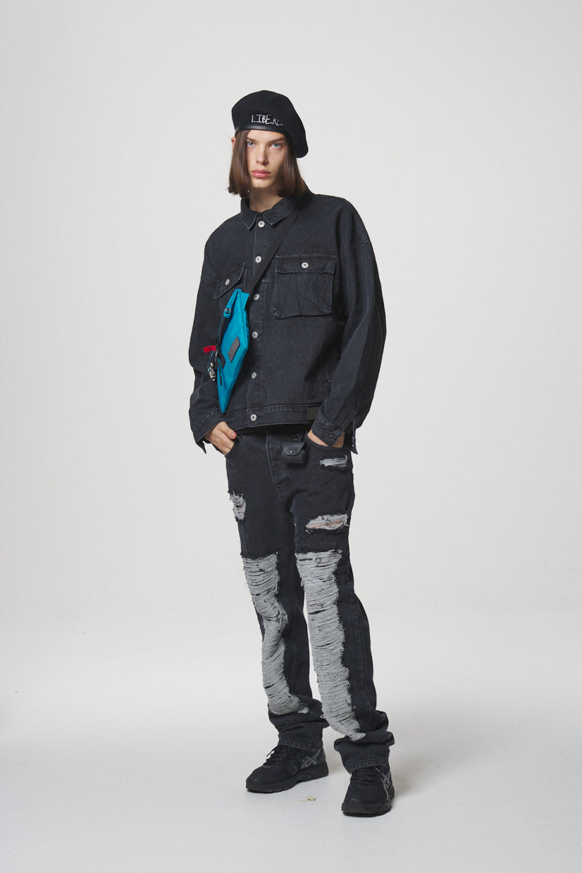 21 DENIM JACKET / BLACK