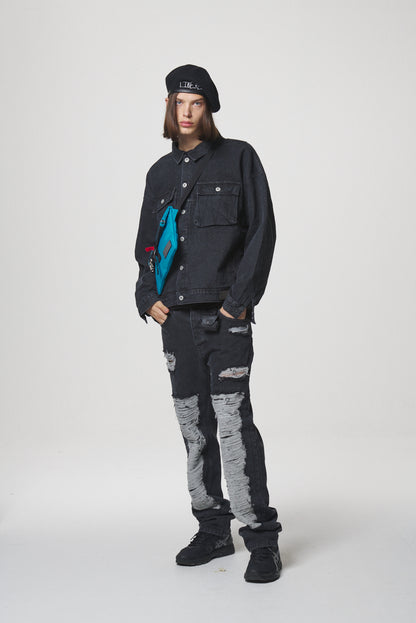 21 DENIM JACKET / BLACK