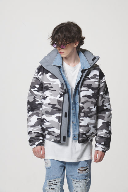 REVERSIBLE DOWN JACKET / SILVER