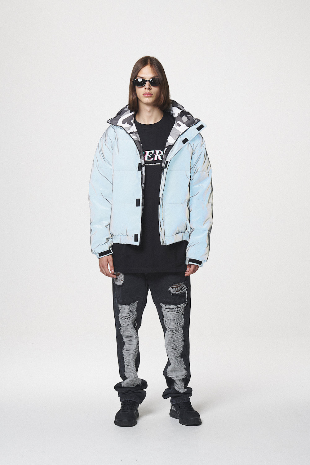REVERSIBLE DOWN JACKET / SILVER