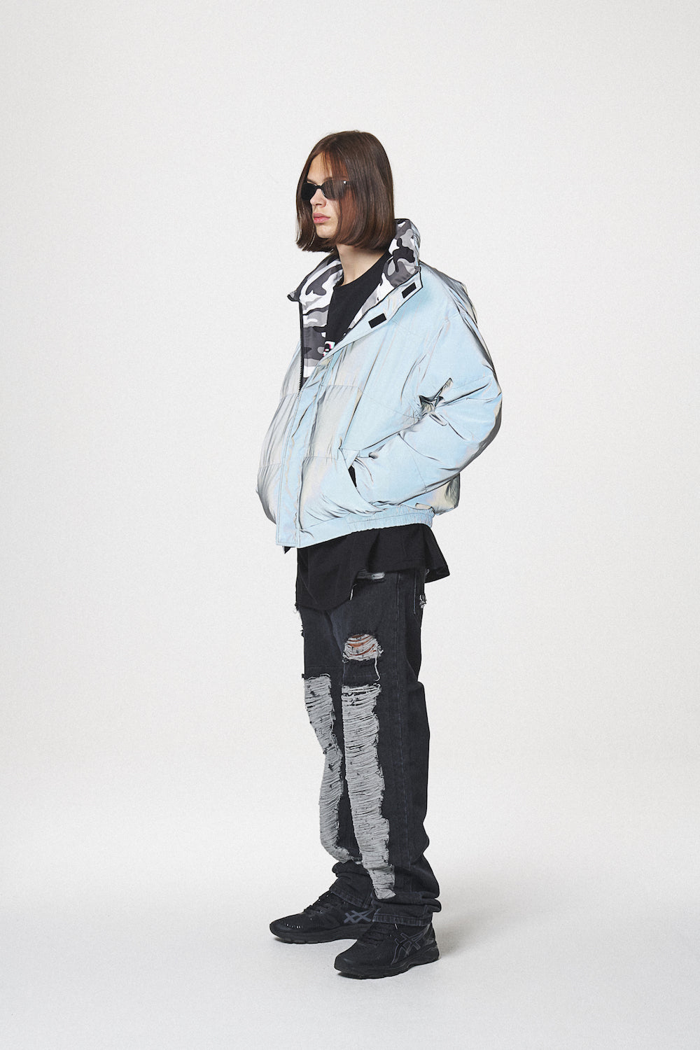 REVERSIBLE DOWN JACKET / SILVER