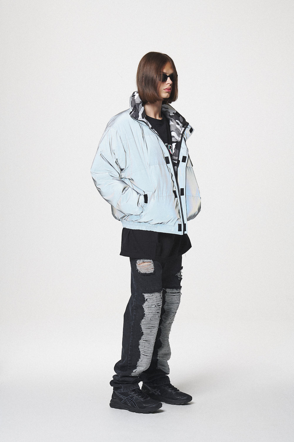 REVERSIBLE DOWN JACKET / SILVER