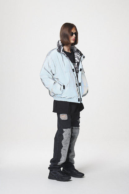 REVERSIBLE DOWN JACKET / SILVER