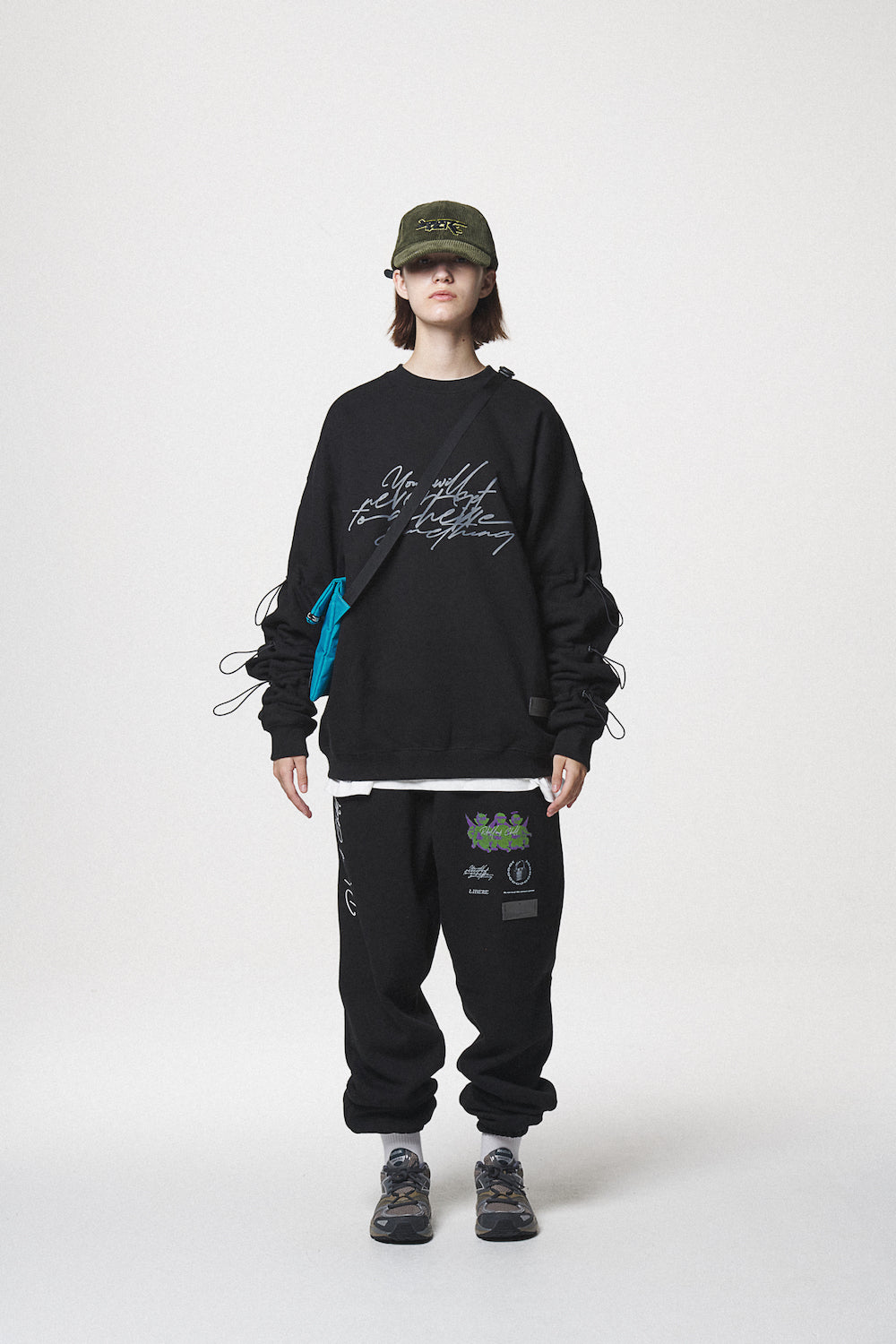 STRING SWEAT SHIRTS / BLACK