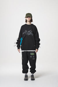 STRING SWEAT SHIRTS / BLACK