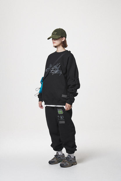 STRING SWEAT SHIRTS / BLACK