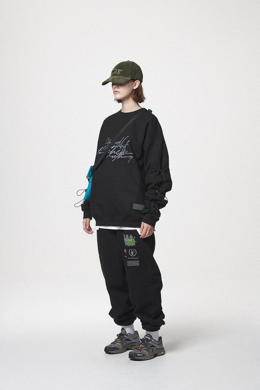 STRING SWEAT SHIRTS / BLACK