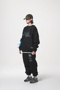 STRING SWEAT SHIRTS / BLACK