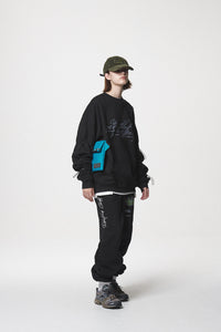 STRING SWEAT SHIRTS / BLACK