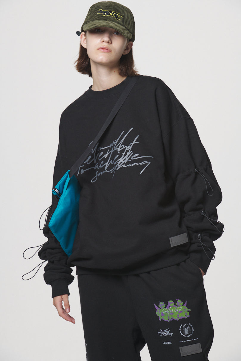 STRING SWEAT SHIRTS / BLACK