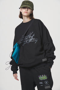 STRING SWEAT SHIRTS / BLACK