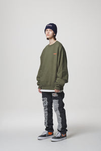 SLOGAN SWEAT SHIRTS / KHAKI
