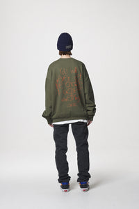 SLOGAN SWEAT SHIRTS / KHAKI