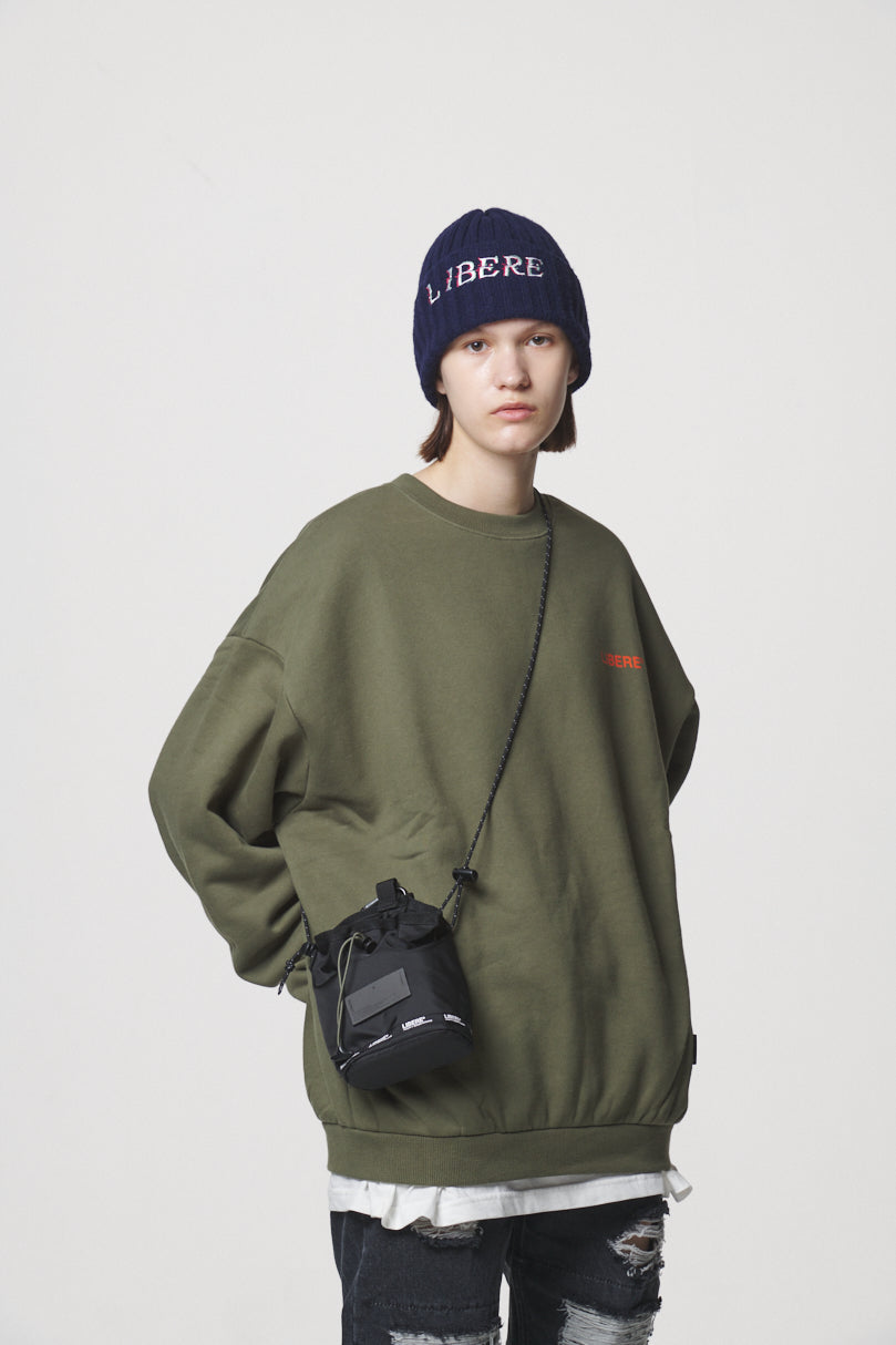 SLOGAN SWEAT SHIRTS / KHAKI