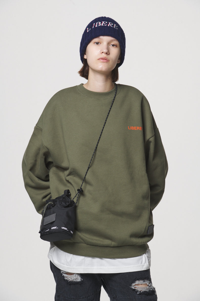 SLOGAN SWEAT SHIRTS / KHAKI