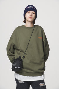 SLOGAN SWEAT SHIRTS / KHAKI