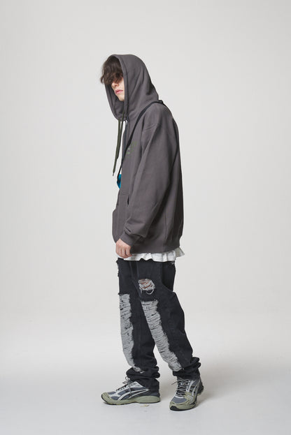 21 DAMAGE DENIM PANTS / BLACK