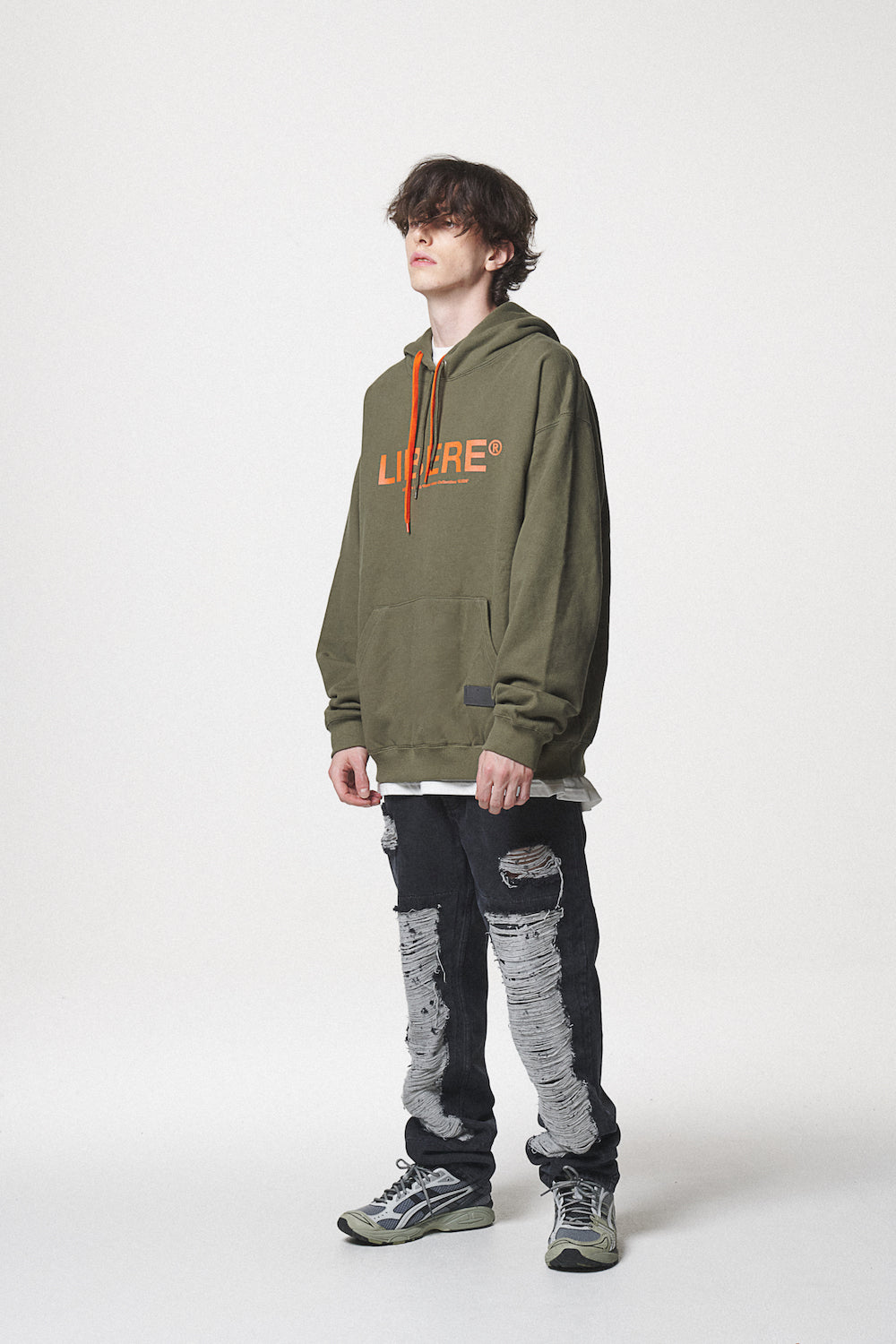 21 LOGO HOODIE / KHAKI