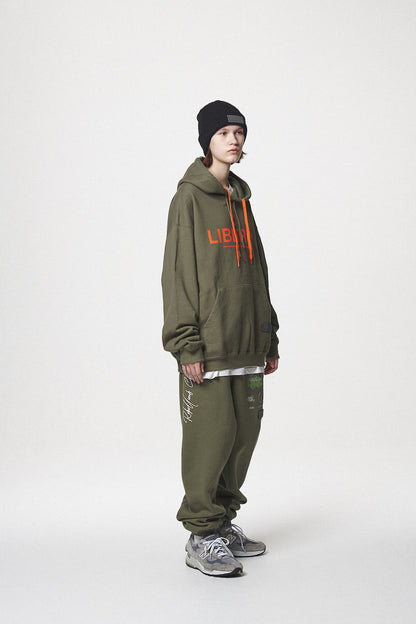 21 LOGO HOODIE / KHAKI