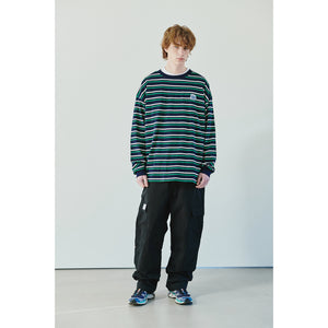 HEAVY W BORDER SHIRT / NAVY