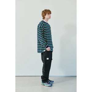HEAVY W BORDER SHIRT / NAVY