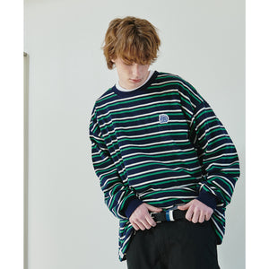 HEAVY W BORDER SHIRT / NAVY