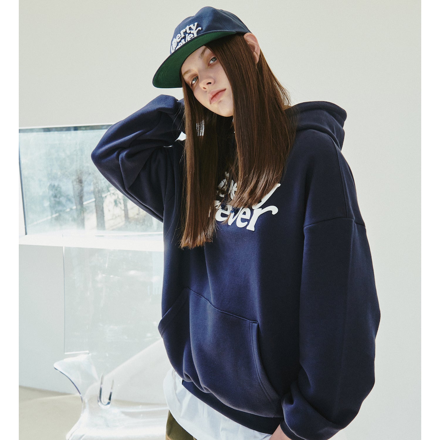 FOREVER HOODIE / NAVY