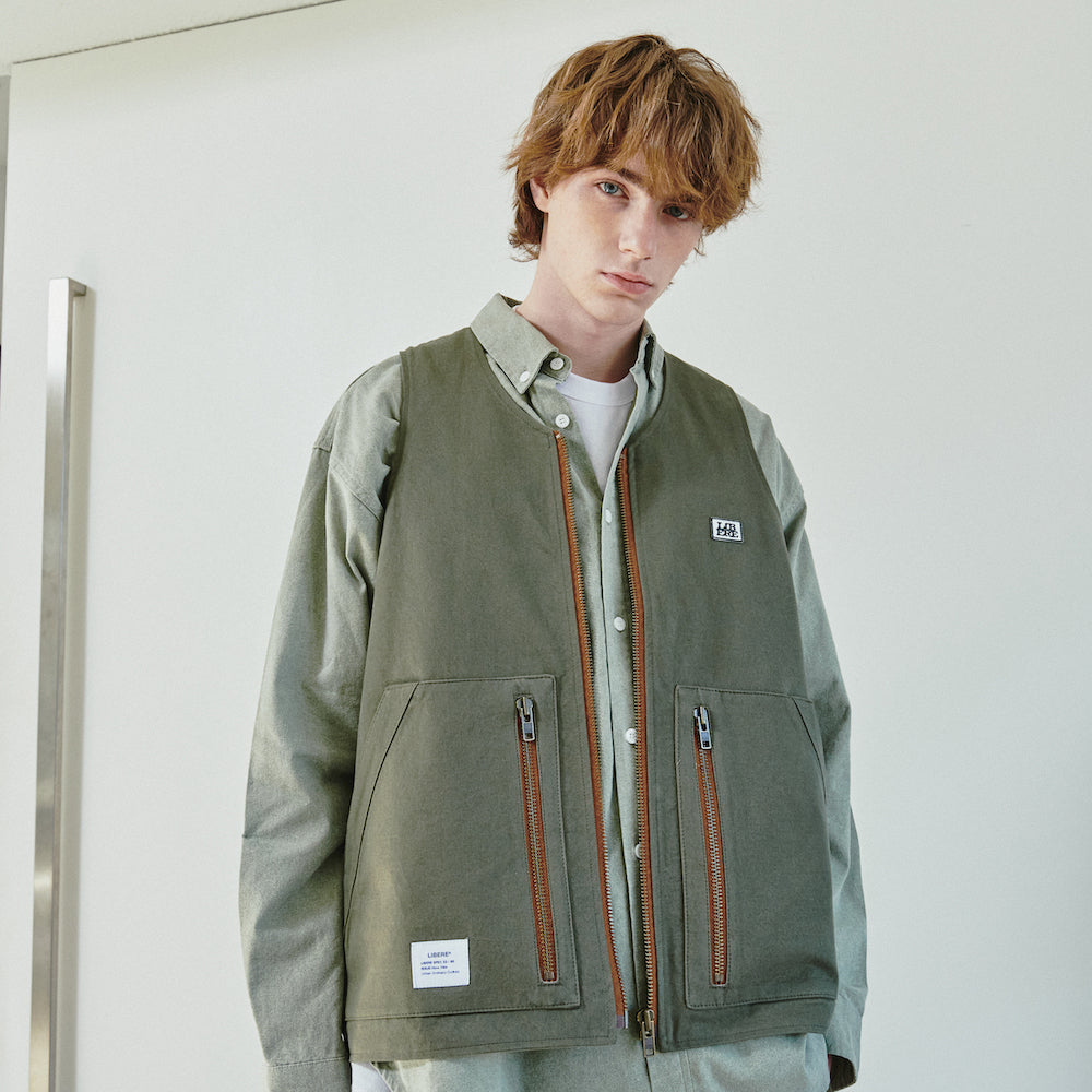 SLOGAN WORK VEST / OLIVE