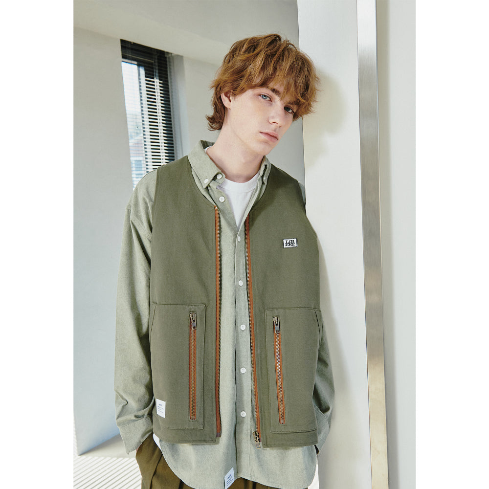 SLOGAN WORK VEST / OLIVE