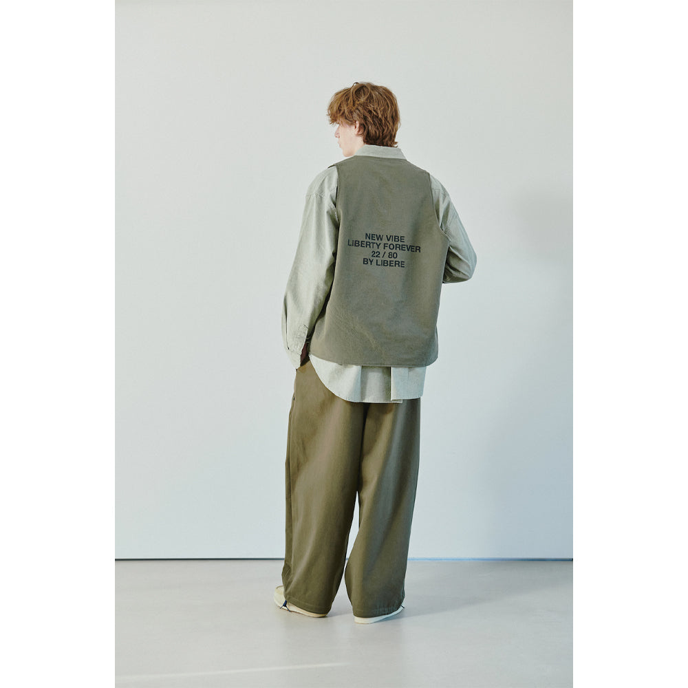 SLOGAN WORK VEST / OLIVE
