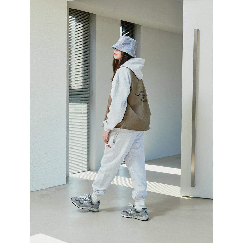SLOGAN WORK VEST / GRAY